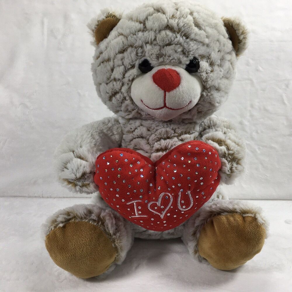 Brown Bear Plush Frosted 11" I Love You Heart Midwood Brands Stuffed Animal Toy